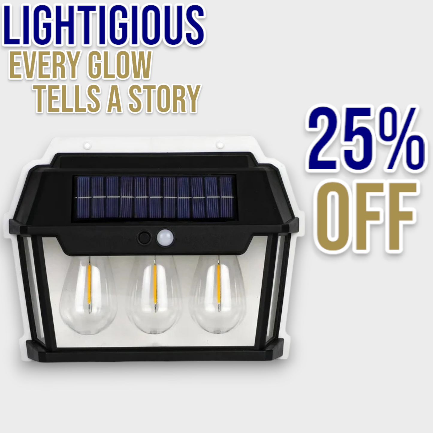 Lightigious™ - 3 Bulbs Solar LED Waterproof Wall Light with Sensor.