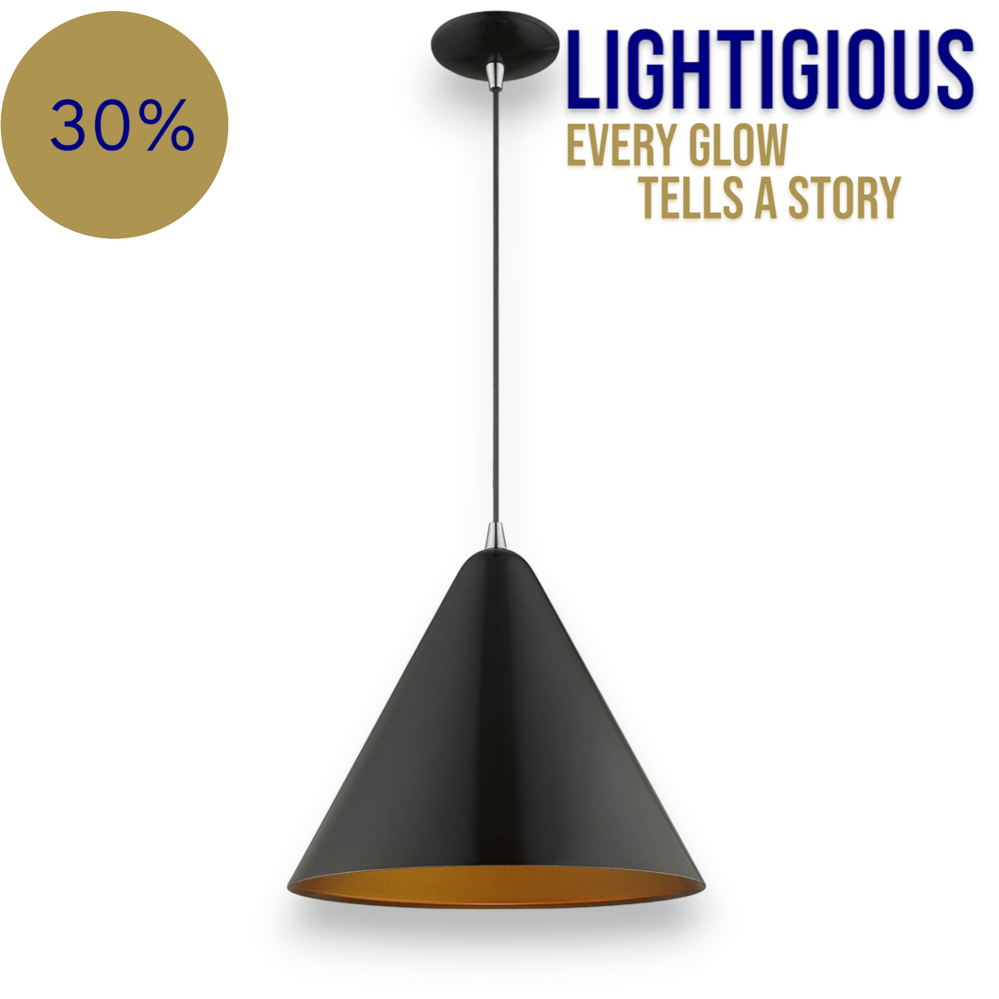 Lightigious™ -  V Shaped Black & Gold Aluminum Hanging Ceiling Light For Home Decor.