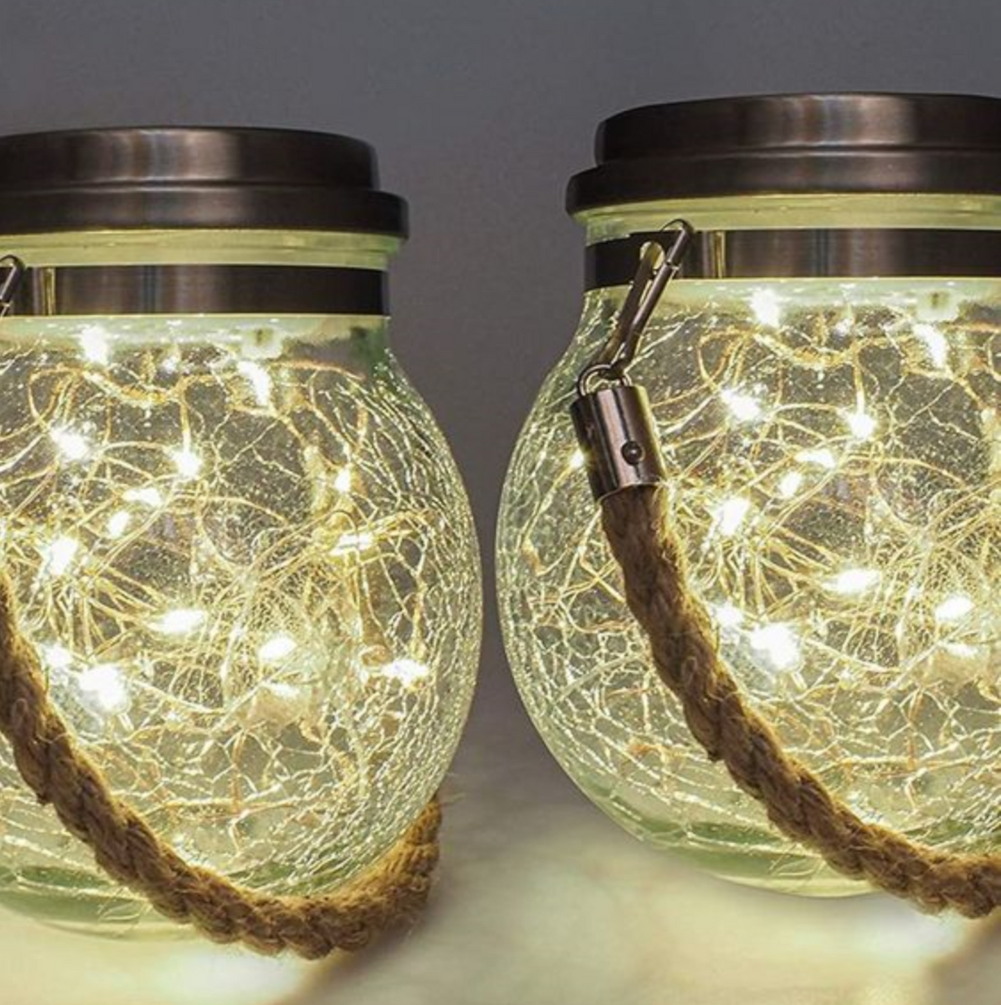 Lightigious™ -  Cracked Glass Solar Mason Jar Light