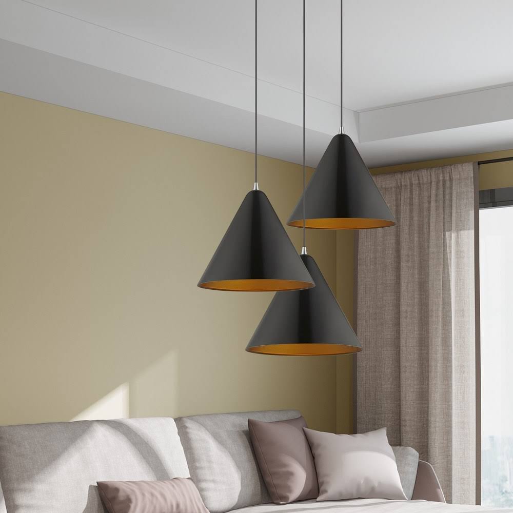 Lightigious™ -  V Shaped Black & Gold Aluminum Hanging Ceiling Light For Home Decor.