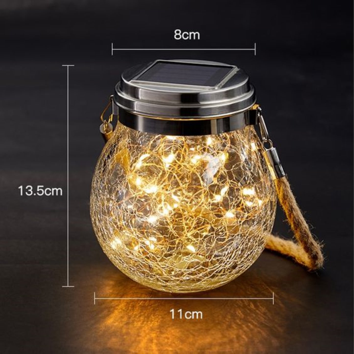 Lightigious™ -  Cracked Glass Solar Mason Jar Light