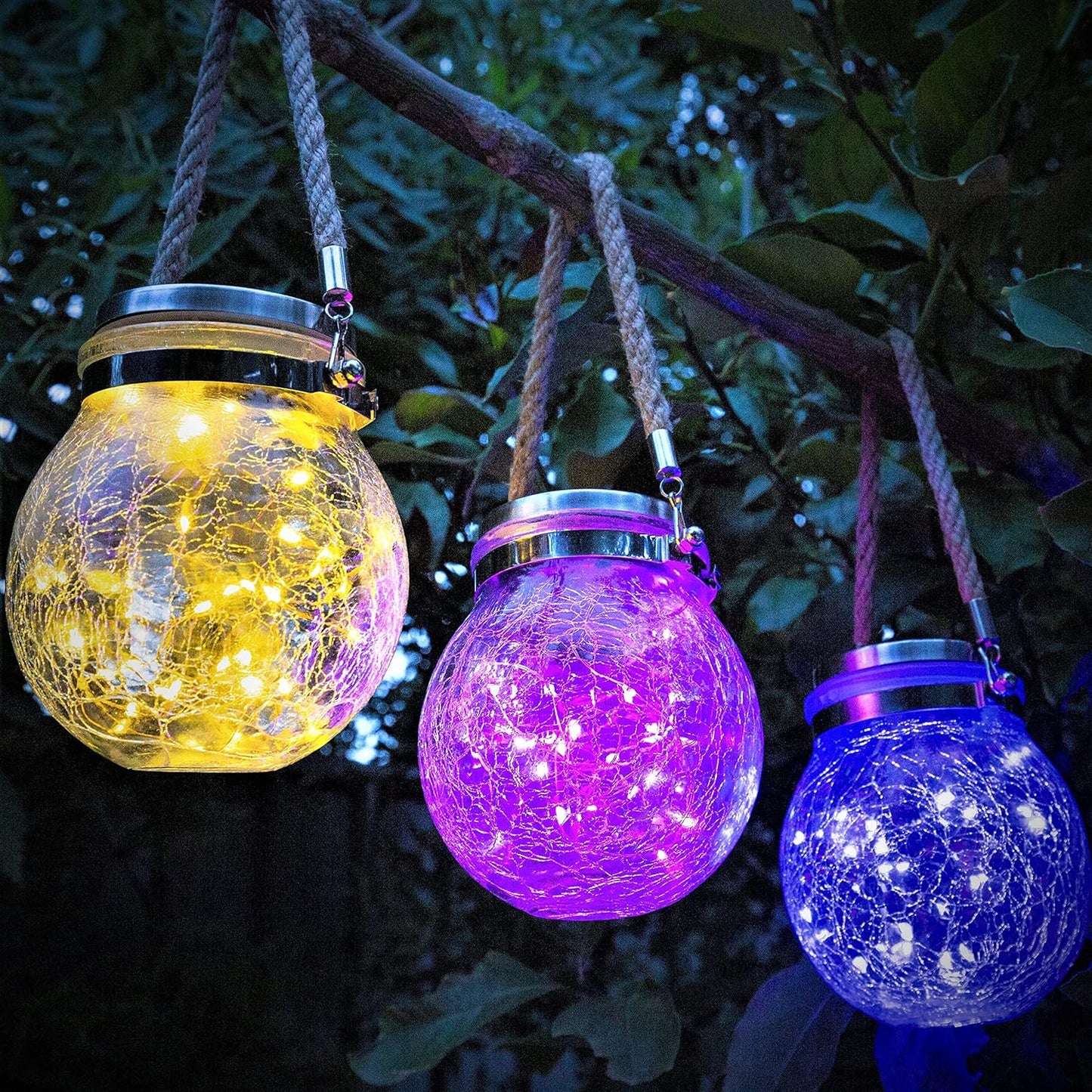 Lightigious™ -  Cracked Glass Solar Mason Jar Light