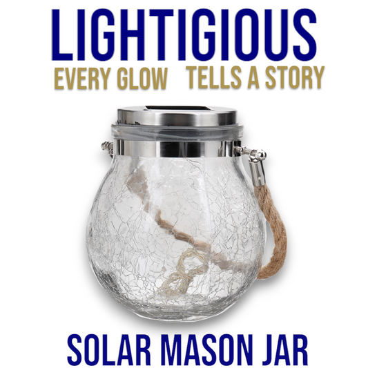 Lightigious™ -  Cracked Glass Solar Mason Jar Light